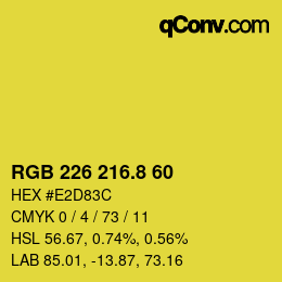 カラーコード: RGB 226 216.8 60 | qconv.com