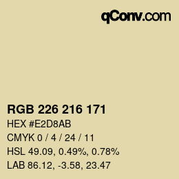 Farbcode: RGB 226 216 171 | qconv.com