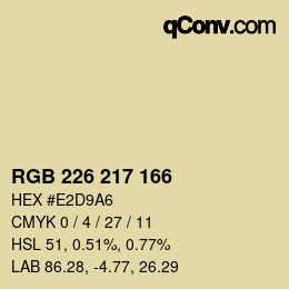 Color code: RGB 226 217 166 | qconv.com