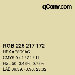 Color code: RGB 226 217 172 | qconv.com