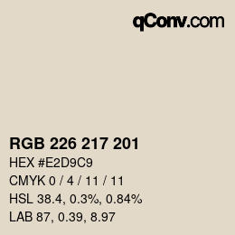 Color code: RGB 226 217 201 | qconv.com
