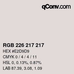 Color code: RGB 226 217 217 | qconv.com