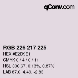 Color code: RGB 226 217 225 | qconv.com