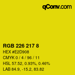Color code: RGB 226 217 8 | qconv.com