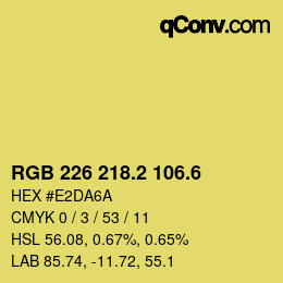カラーコード: RGB 226 218.2 106.6 | qconv.com