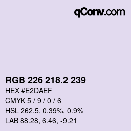 カラーコード: RGB 226 218.2 239 | qconv.com
