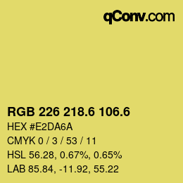 カラーコード: RGB 226 218.6 106.6 | qconv.com
