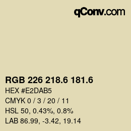 カラーコード: RGB 226 218.6 181.6 | qconv.com