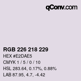颜色代码: RGB 226 218 229 | qconv.com