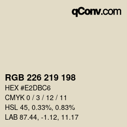 Color code: RGB 226 219 198 | qconv.com