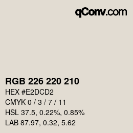 Código de color: RGB 226 220 210 | qconv.com