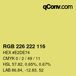 Color code: RGB 226 222 116 | qconv.com