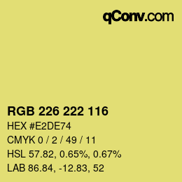 Color code: RGB 226 222 116 | qconv.com