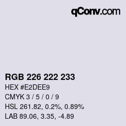 Color code: RGB 226 222 233 | qconv.com