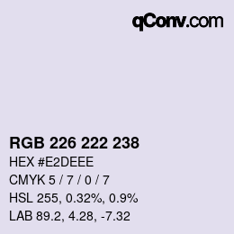 Color code: RGB 226 222 238 | qconv.com