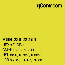 Color code: RGB 226 222 54 | qconv.com