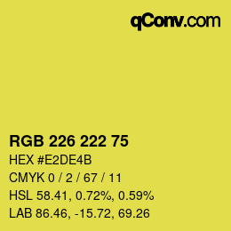 Color code: RGB 226 222 75 | qconv.com