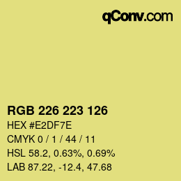 颜色代码: RGB 226 223 126 | qconv.com