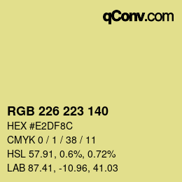 Color code: RGB 226 223 140 | qconv.com