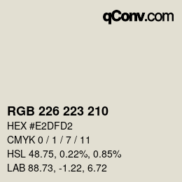 Farbcode: RGB 226 223 210 | qconv.com