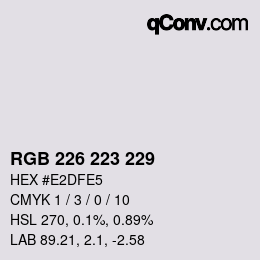 Code couleur: RGB 226 223 229 | qconv.com