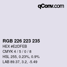 Color code: RGB 226 223 235 | qconv.com