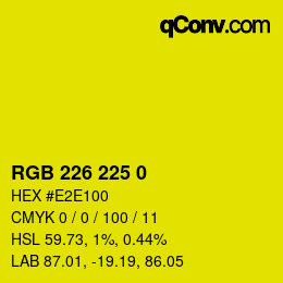 Color code: RGB 226 225 0 | qconv.com