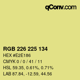 Color code: RGB 226 225 134 | qconv.com