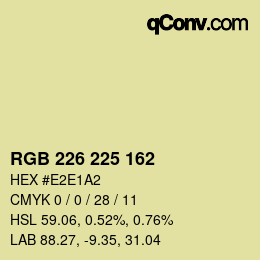Color code: RGB 226 225 162 | qconv.com