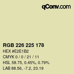 Color code: RGB 226 225 178 | qconv.com