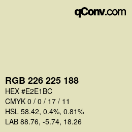 Farbcode: RGB 226 225 188 | qconv.com