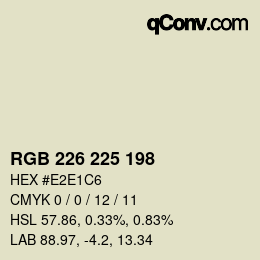 Código de color: RGB 226 225 198 | qconv.com
