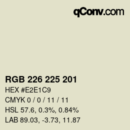Color code: RGB 226 225 201 | qconv.com
