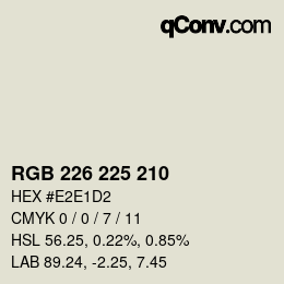 Color code: RGB 226 225 210 | qconv.com