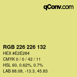 颜色代码: RGB 226 226 132 | qconv.com