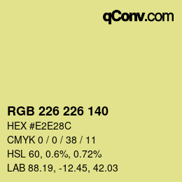 Color code: RGB 226 226 140 | qconv.com