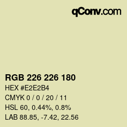 Color code: RGB 226 226 180 | qconv.com