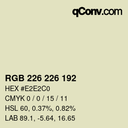 Color code: RGB 226 226 192 | qconv.com