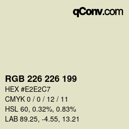 Color code: RGB 226 226 199 | qconv.com