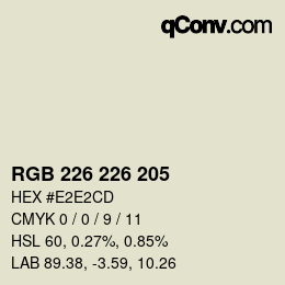 颜色代码: RGB 226 226 205 | qconv.com