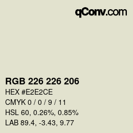 Color code: RGB 226 226 206 | qconv.com