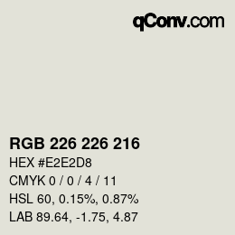 Color code: RGB 226 226 216 | qconv.com