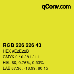 Color code: RGB 226 226 43 | qconv.com