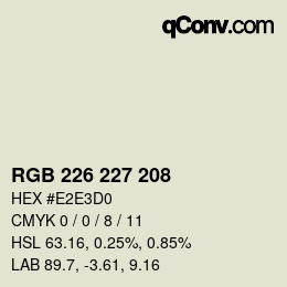颜色代码: RGB 226 227 208 | qconv.com