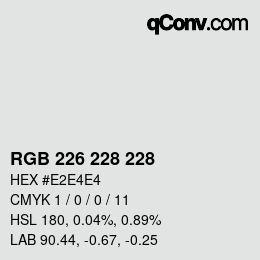 颜色代码: RGB 226 228 228 | qconv.com