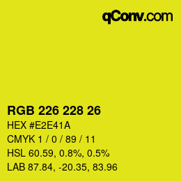 Color code: RGB 226 228 26 | qconv.com