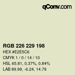 Color code: RGB 226 229 198 | qconv.com