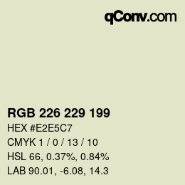 Color code: RGB 226 229 199 | qconv.com