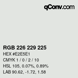 Color code: RGB 226 229 225 | qconv.com