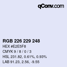 Código de color: RGB 226 229 248 | qconv.com